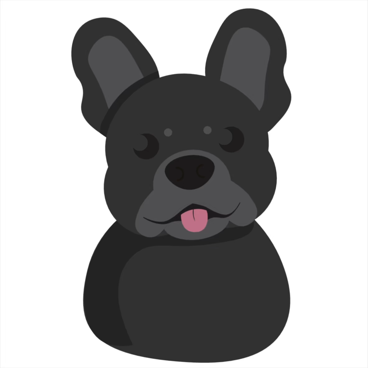 A black French bulldog whose eyes follow your cursor